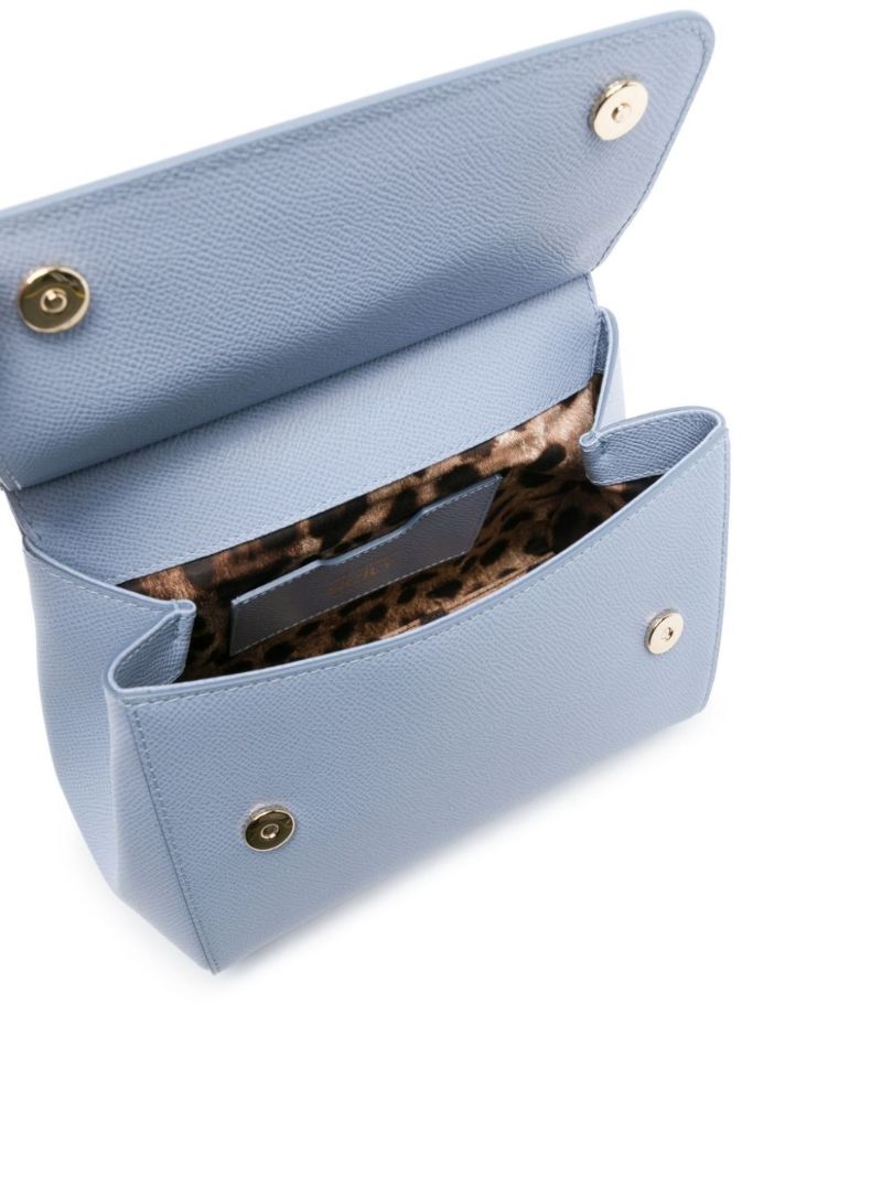 Blue Sicily Small Leather Top Handle Bag