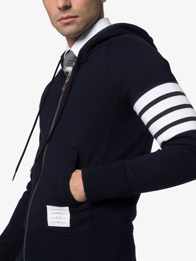 4-bar Sleeve Zip-up Hoodie