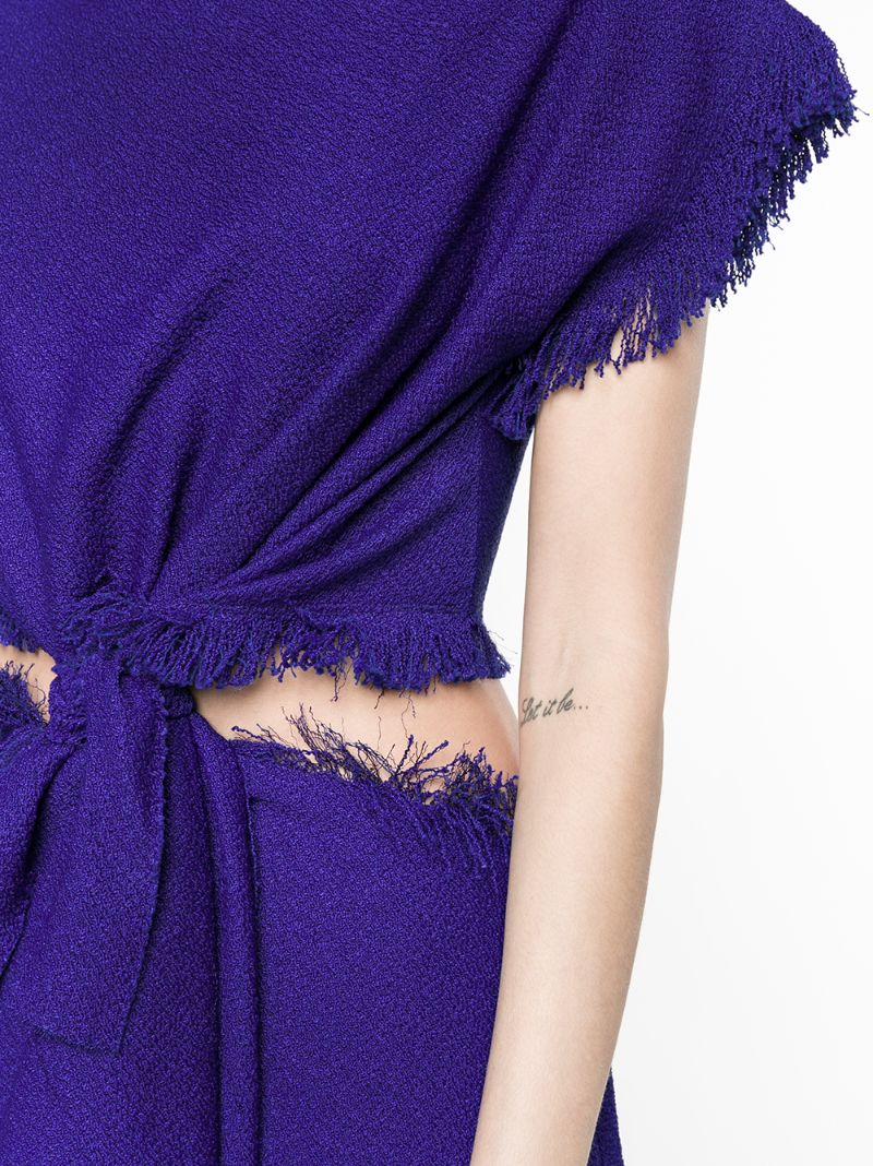 Cutout Waist Short Sleeve Dress