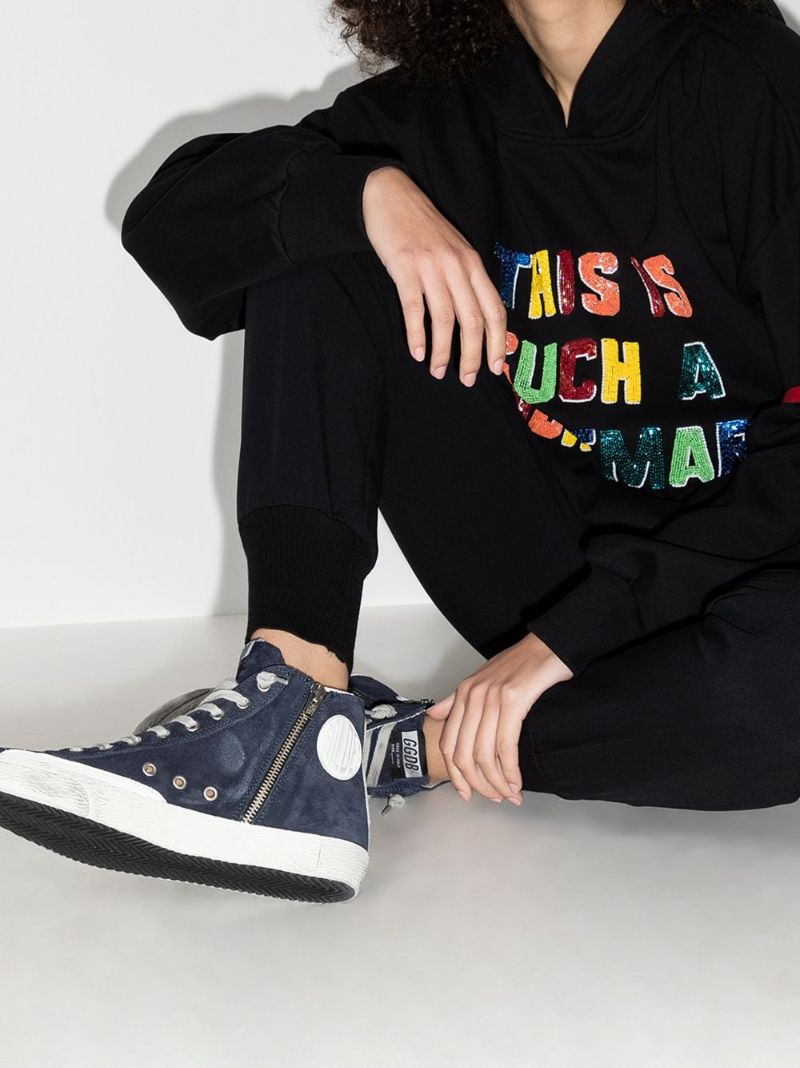 Blue Francy High Top Suede Sneakers