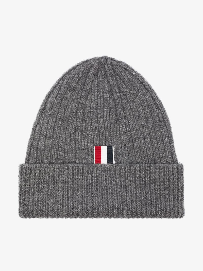 Grey 4-bar Stripe Cashmere Beanie