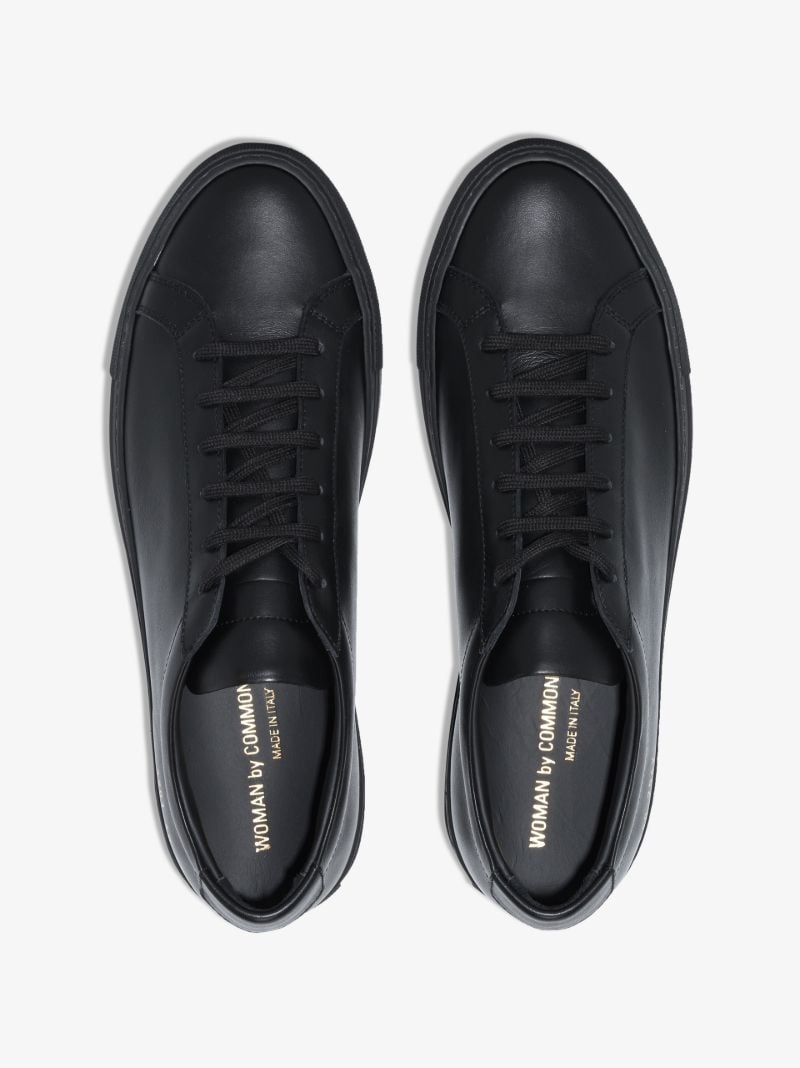 Black Achilles Leather Low Top Sneakers