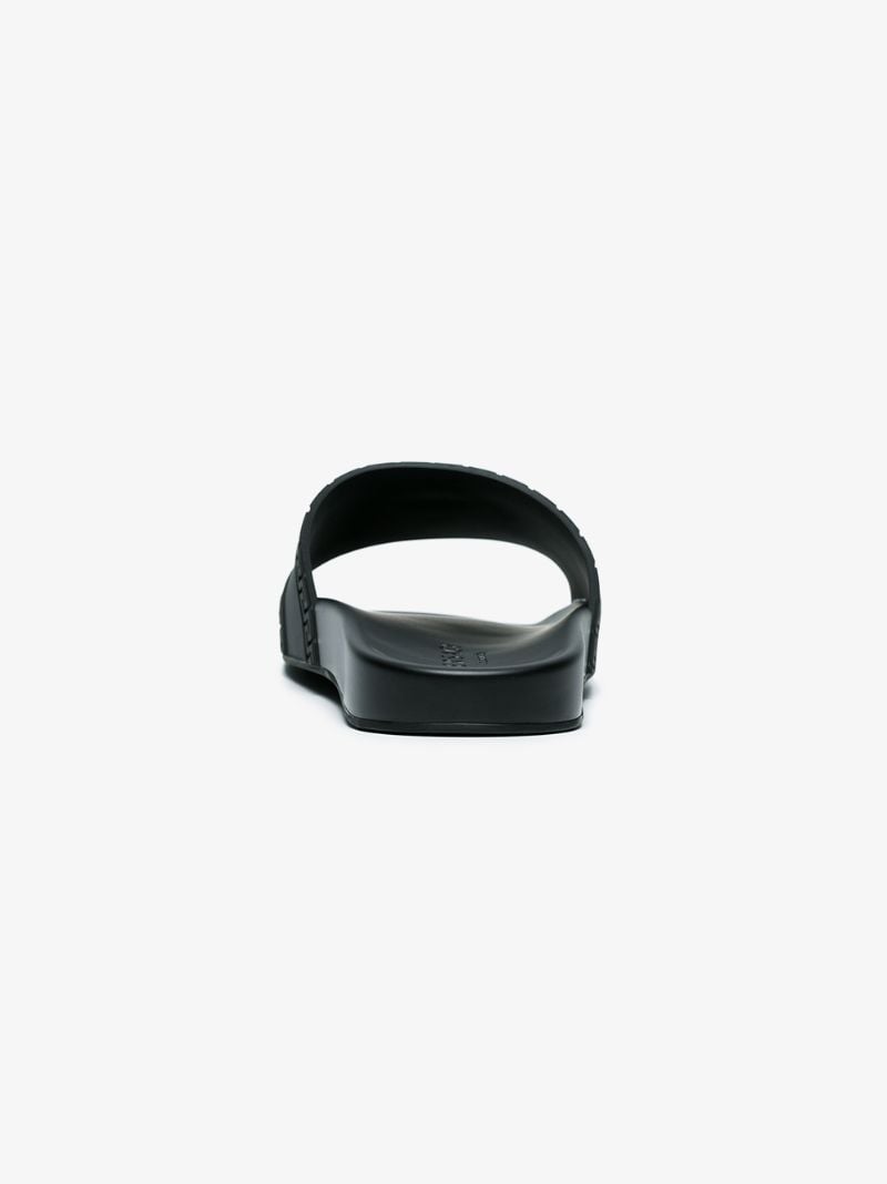 Black Palazzo Rubber Slides