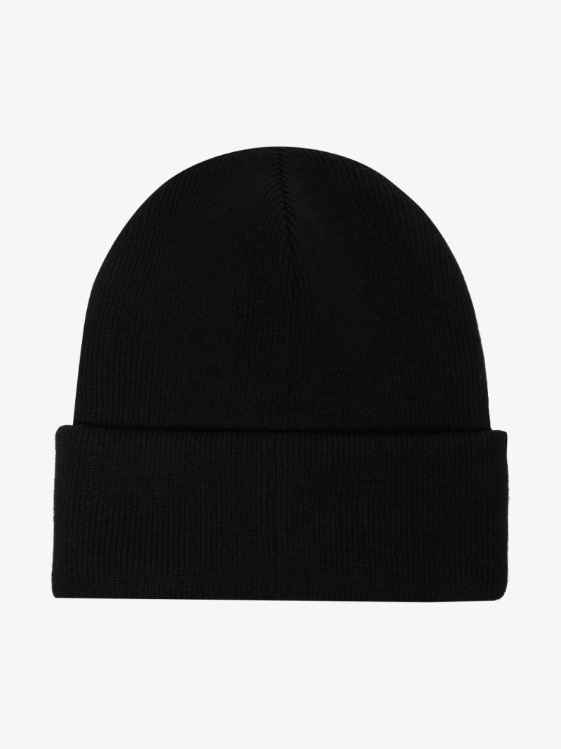 Black Logo Wool Beanie Hat