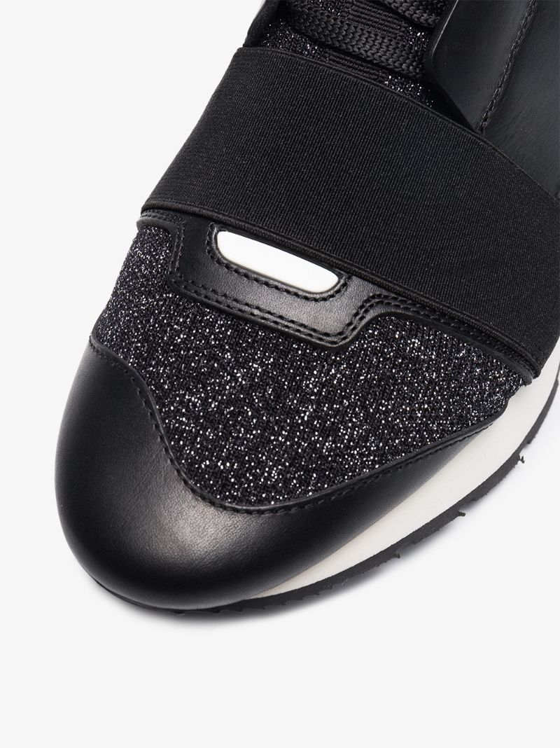 Black Race Runner Glitter Sneakers