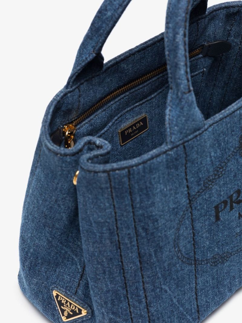 Blue Logo Denim Tote Bag