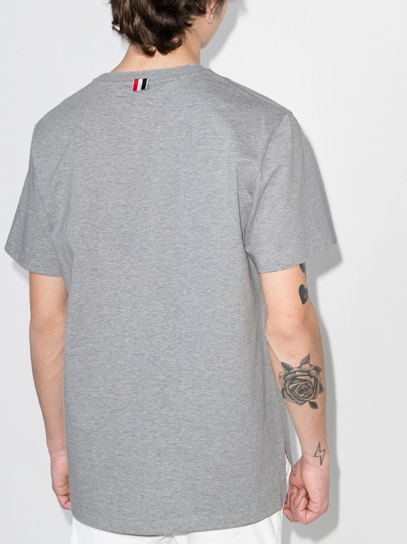 Grey Side Slit Cotton T-shirt