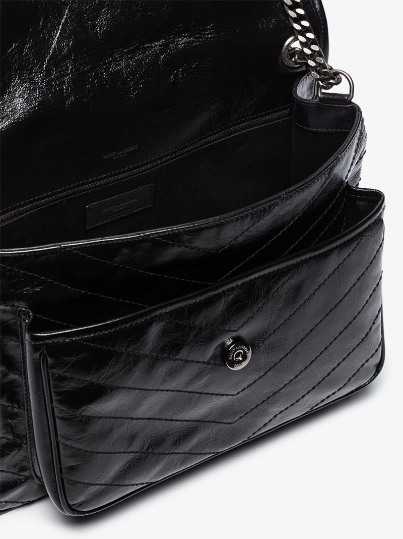 Black Niki Large Leather Shoulder Bag