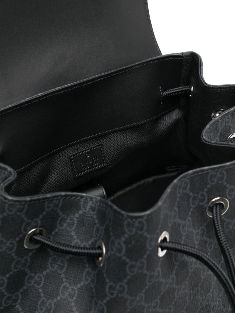 Grey Gg Supreme Leather Backpack
