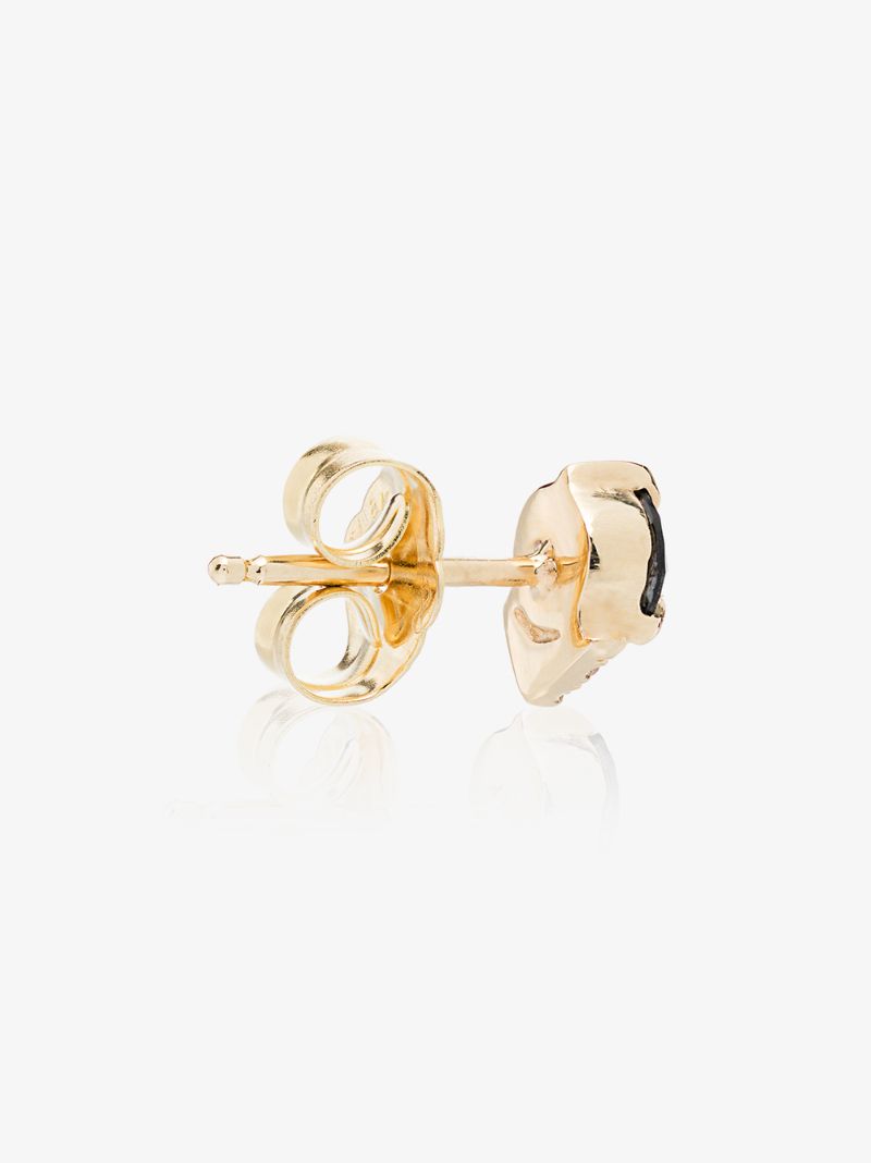 18k Yellow Gold Black Diamond Earring