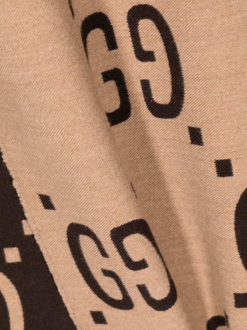 Brown Gg Logo Scarf
