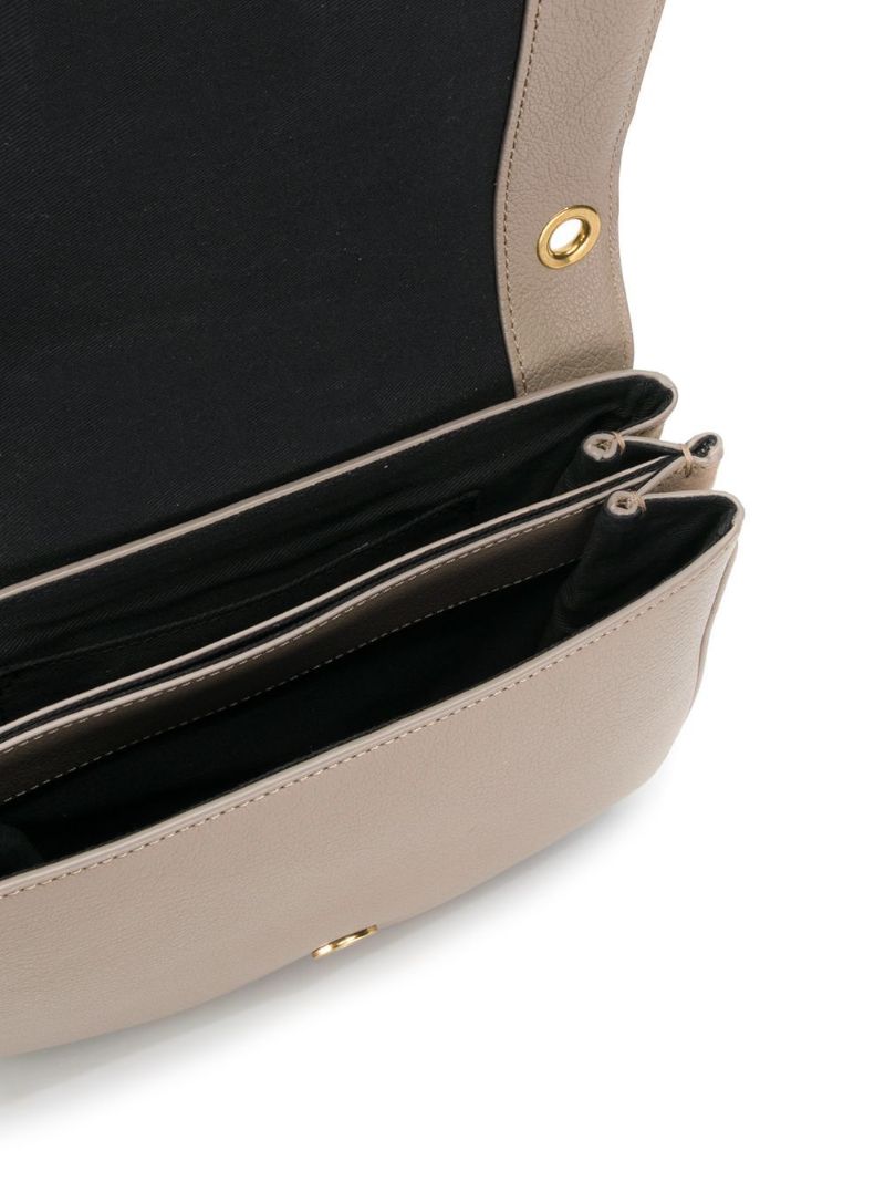 Grey Hana Leather Cross Body Bag