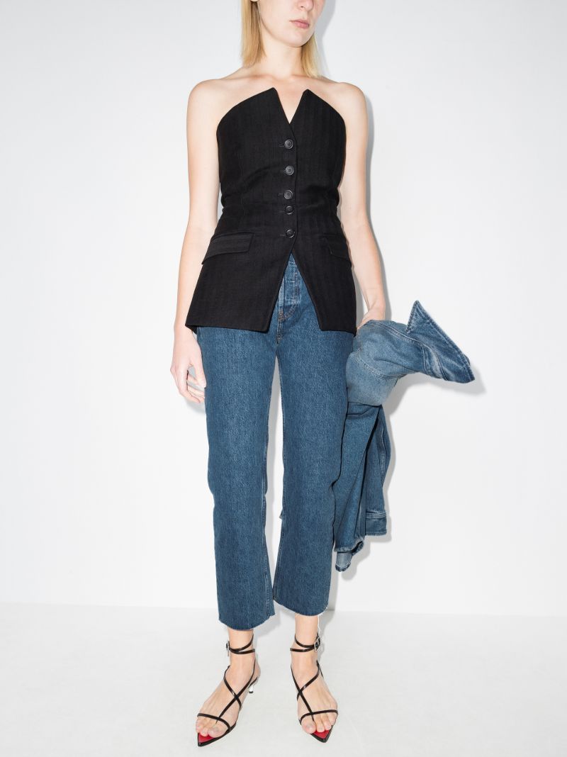 Stove Pipe Cropped Jeans