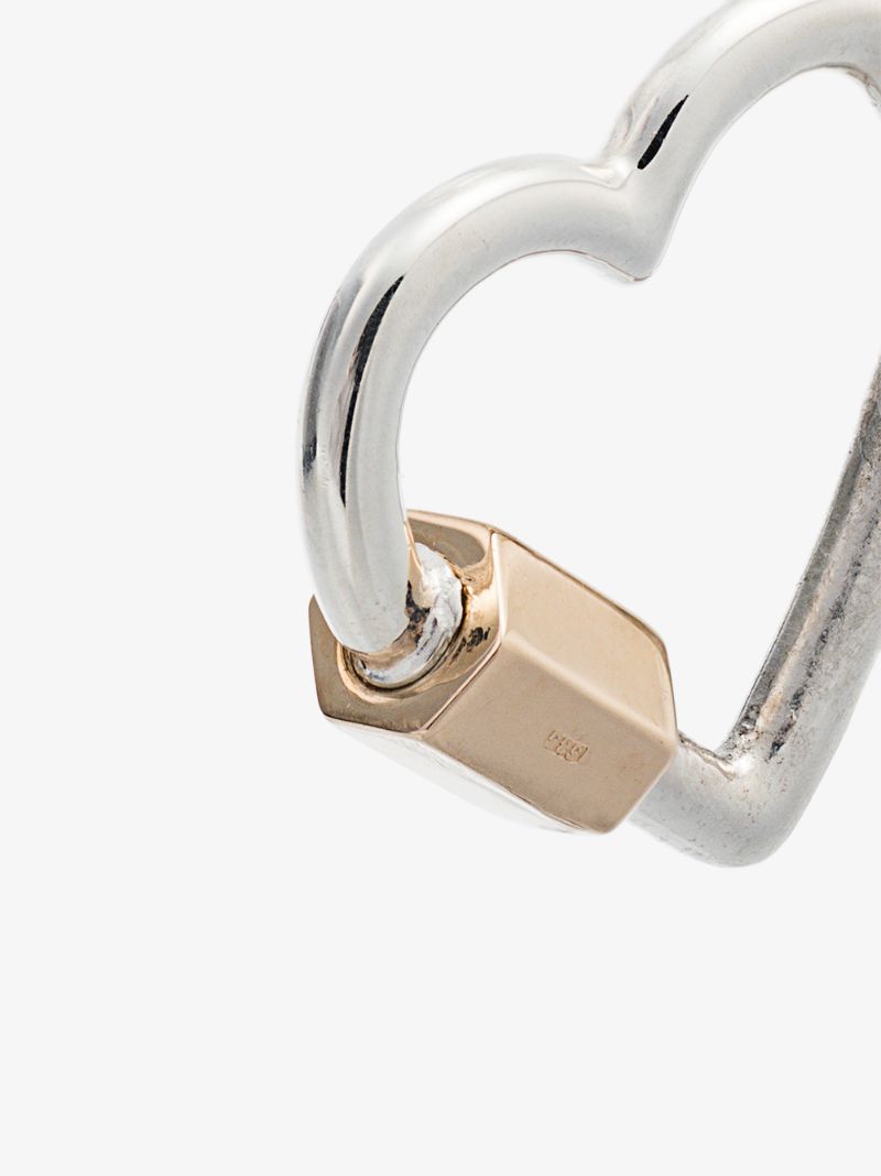 Sterling Silver and 14k Yellow Gold Regular Heart Lock Charm