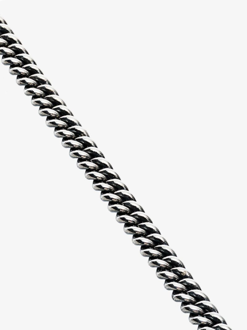 Sterling Silver and 14k Yellow Gold Heavy Curb Chain 6 Inch Bracelet