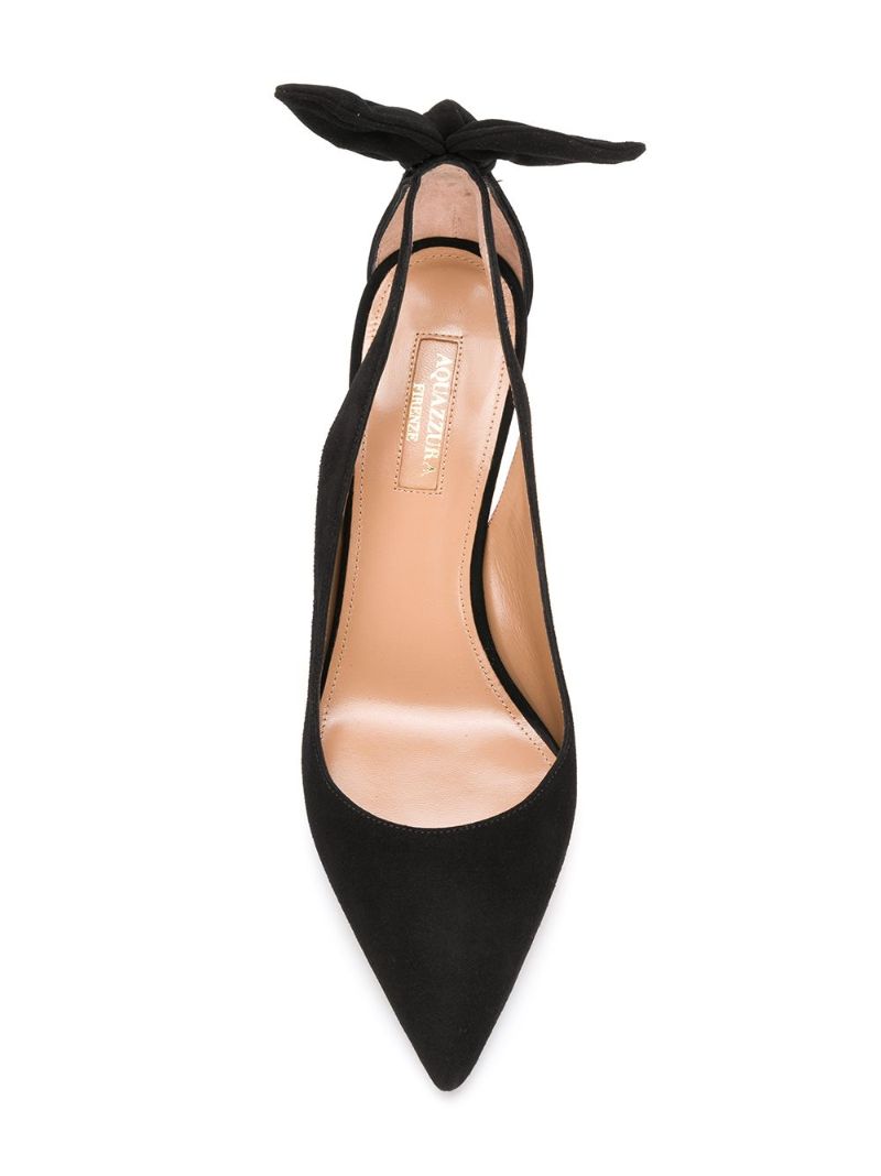 Black Bow Tie 85 Suede Pumps