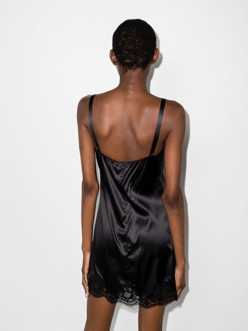Black Lace Trim Nightdress
