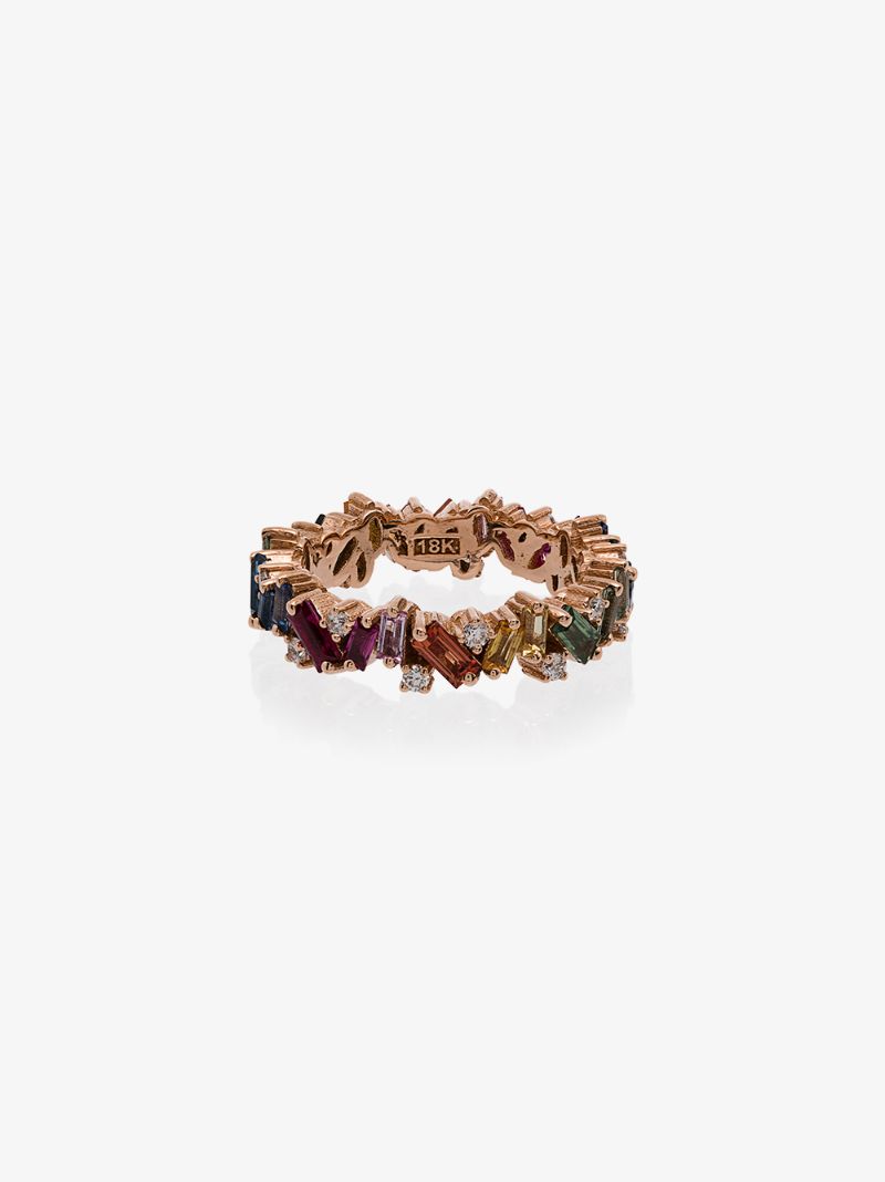 18k Rose Gold Rainbow Frenzy Ring