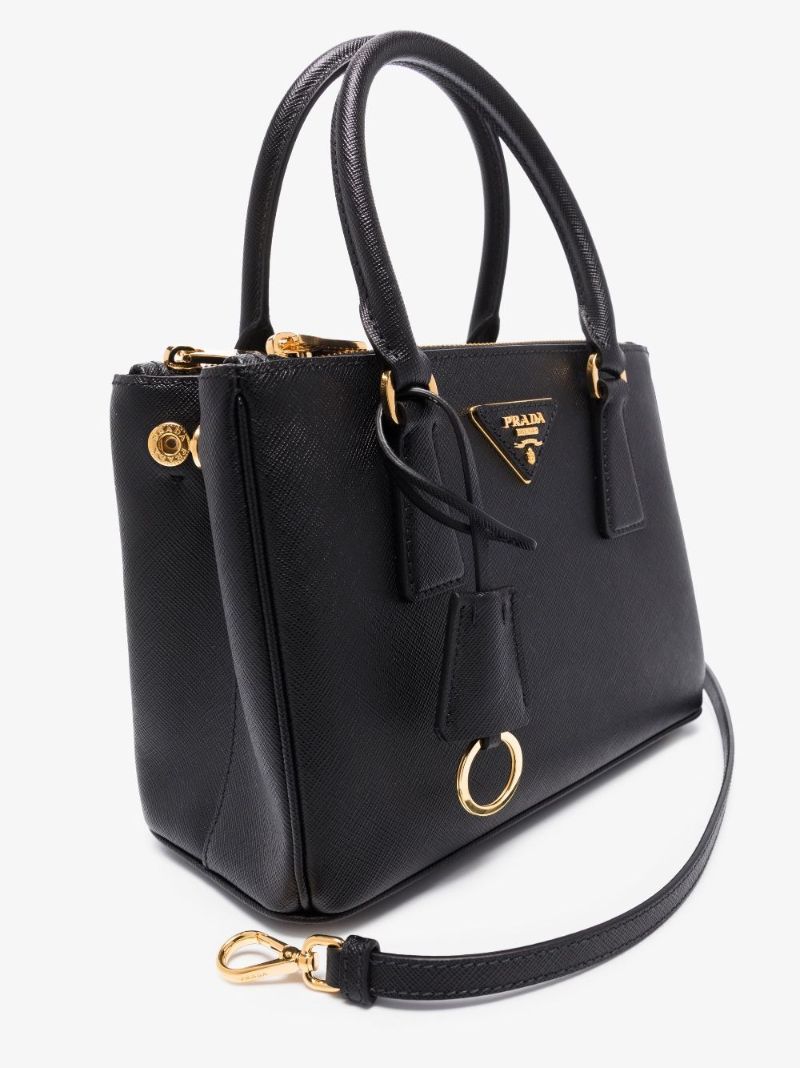 Black Galleria Mini Saffiano Leather Tote Bag