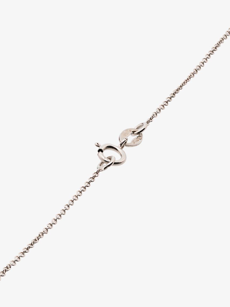18k White Gold Mini Reverso Sapphire Pendant Necklace