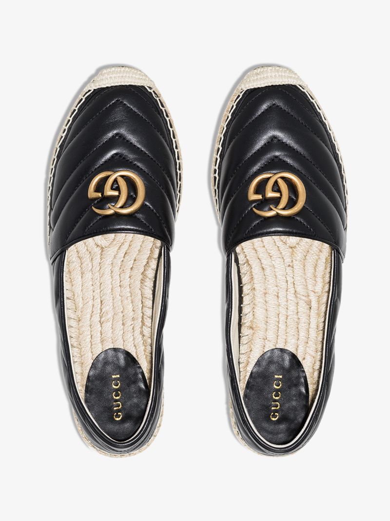 Black Pilar Leather Espadrilles