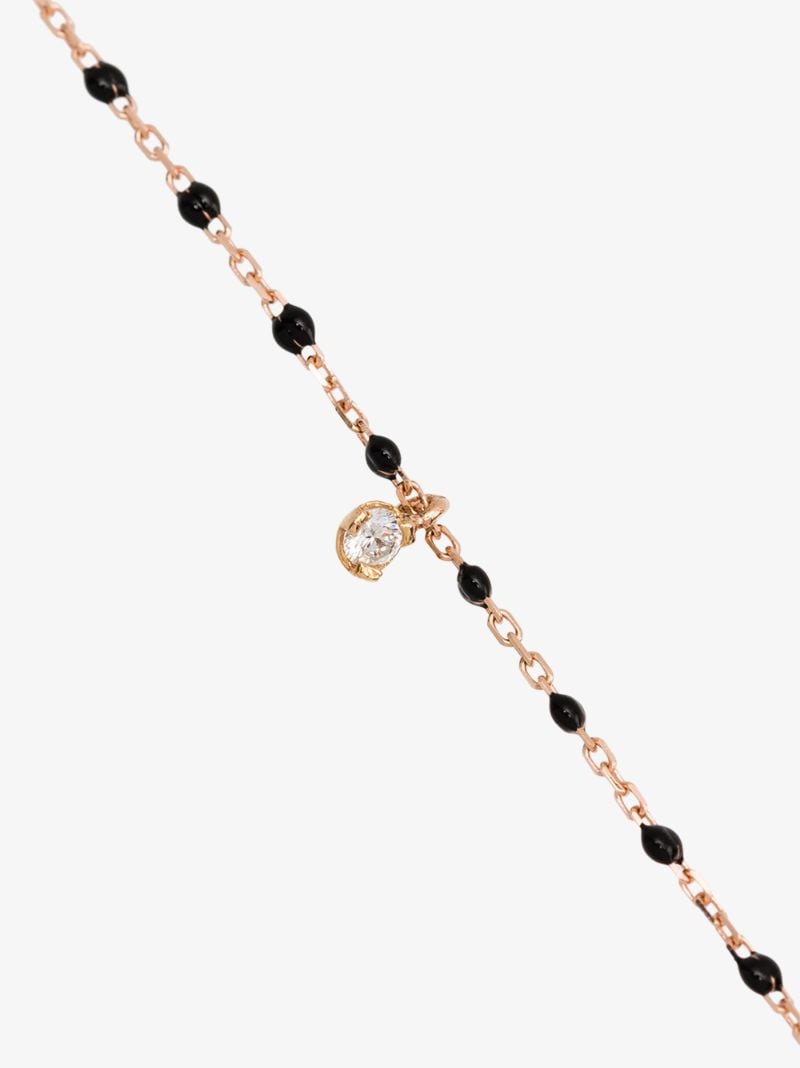 18k Rose Gold Beaded Diamond Necklace