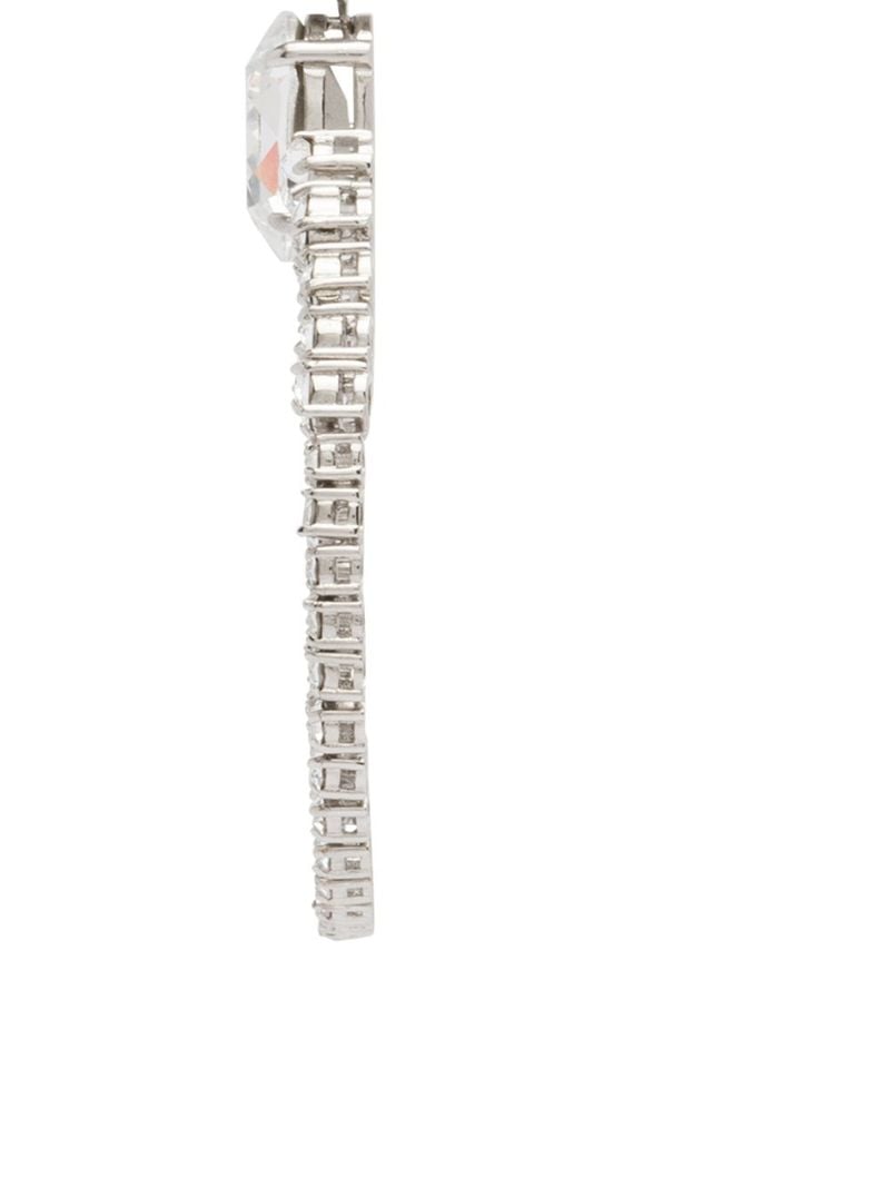 Silver Tone Crystal Hoop Earrings