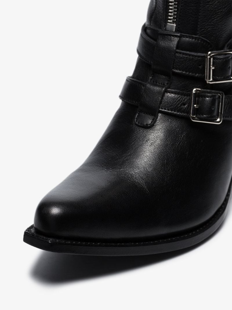 Black 80 Medium Zipped Leather Ankle Boots