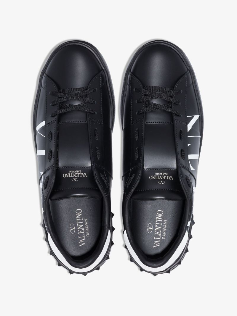 Black Open Vltn Low-top Leather Sneakers