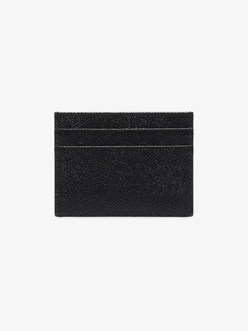 Black Dauphine Leather Card Holder