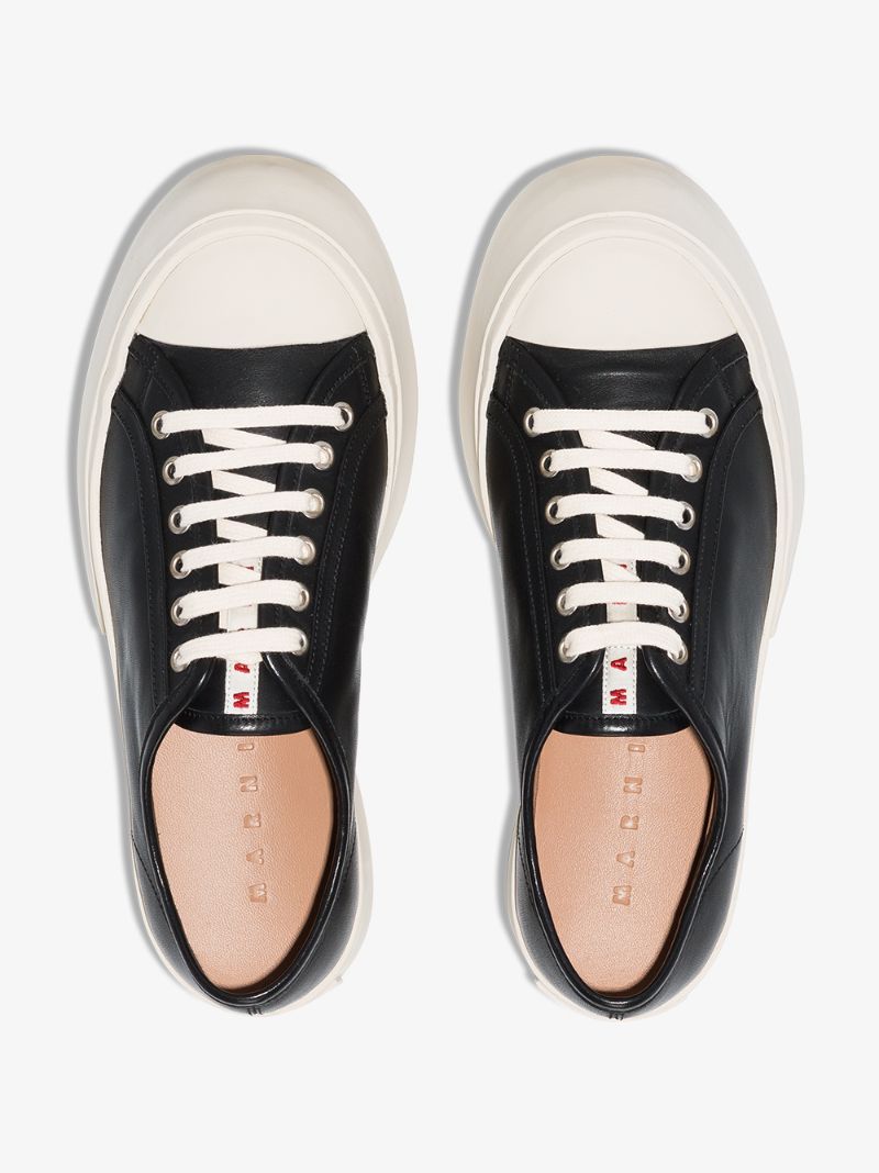 Black Leather 20 Chunky Sneakers