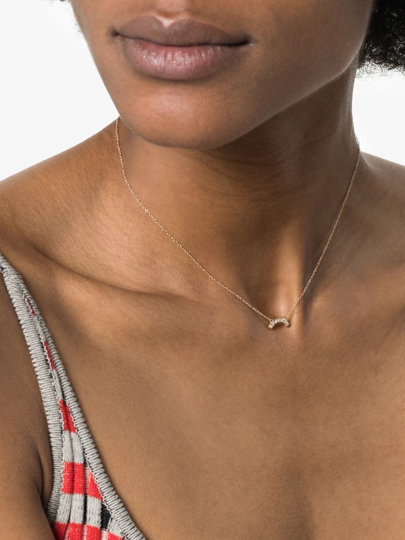 14k Rose Gold Single Row Diamond Necklace