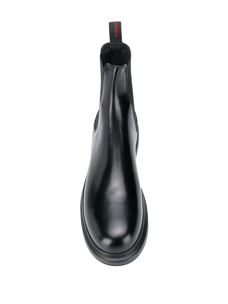 Black Hybrid Leather Chelsea Boots