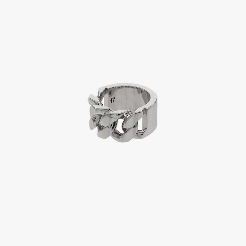 Silver Tone Snake Tag Ring