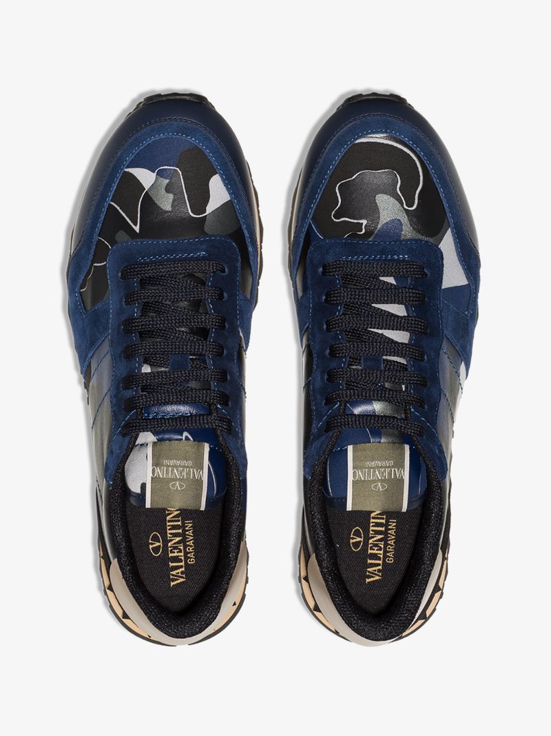 Blue Garavani Rockrunner Camouflage Sneakers