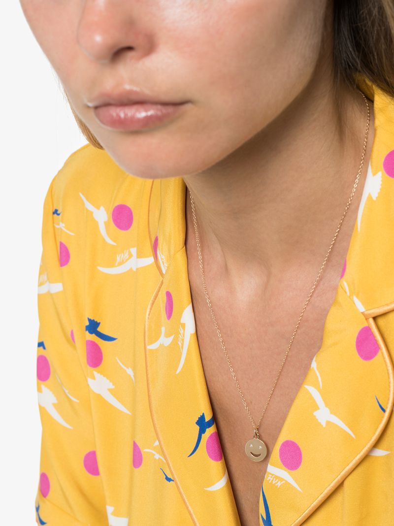 14k Yellow Gold Medium Happy Face Necklace
