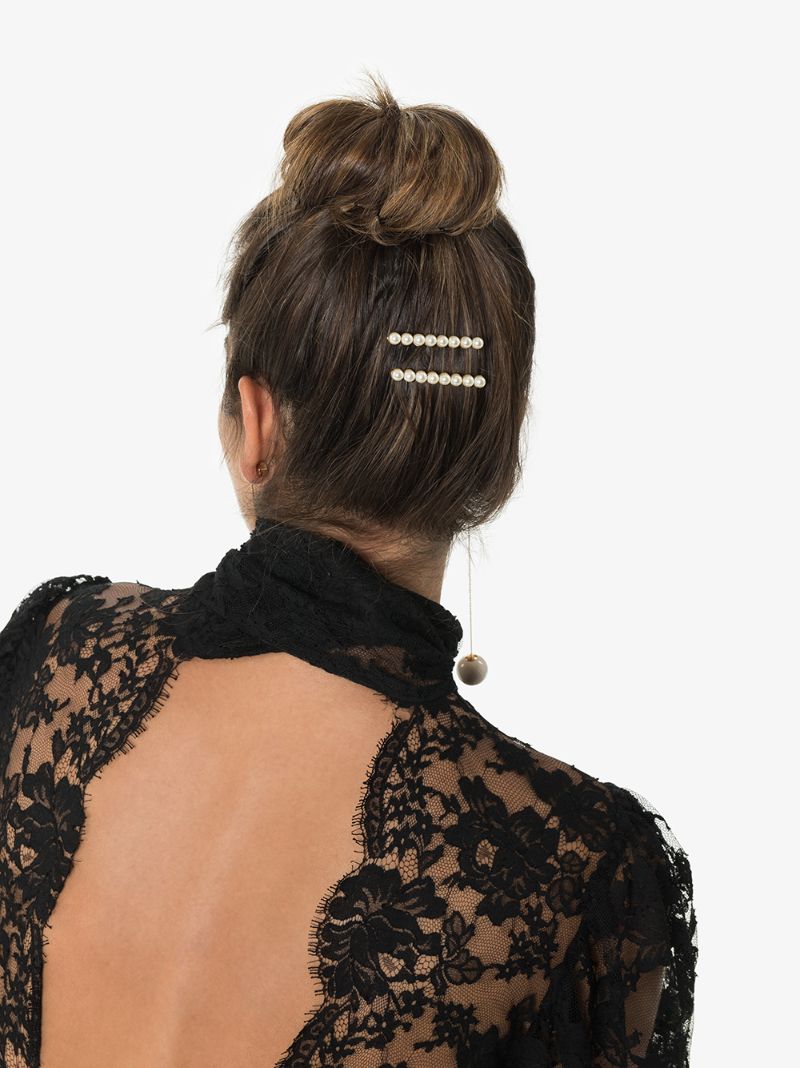 Gold Tone Gracie Pearl Set of Hair Clips