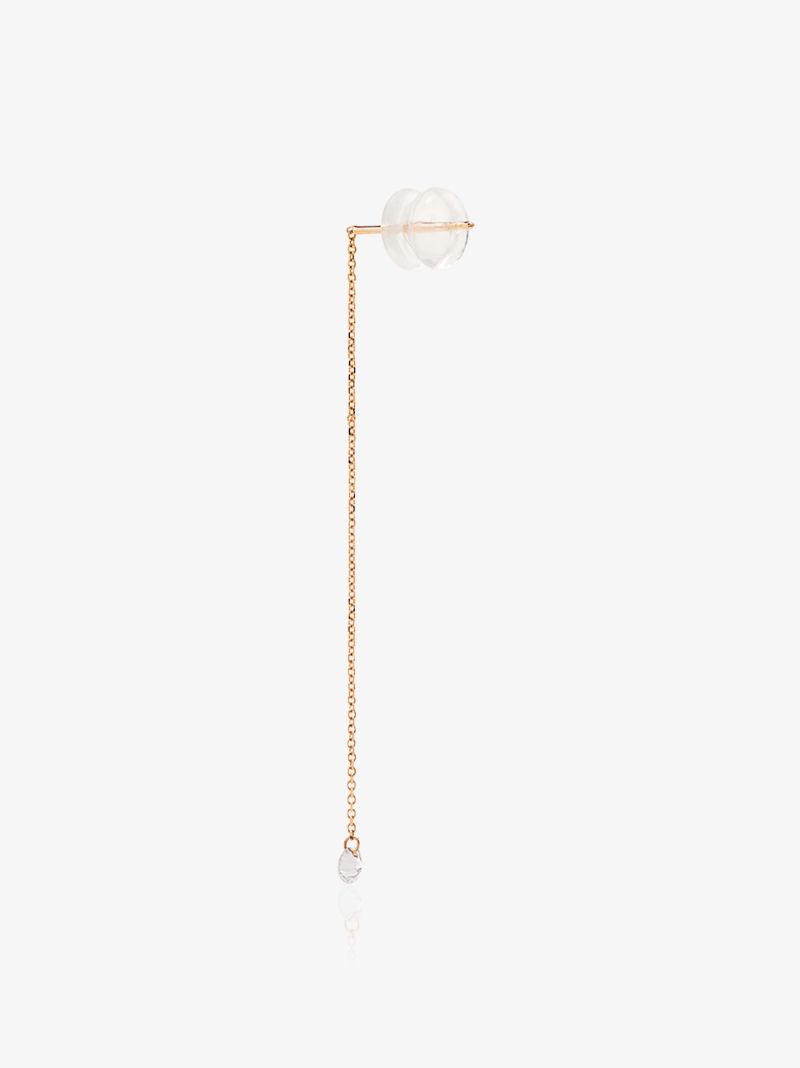 18k Yellow Gold Drop Thread Diamond Earrings