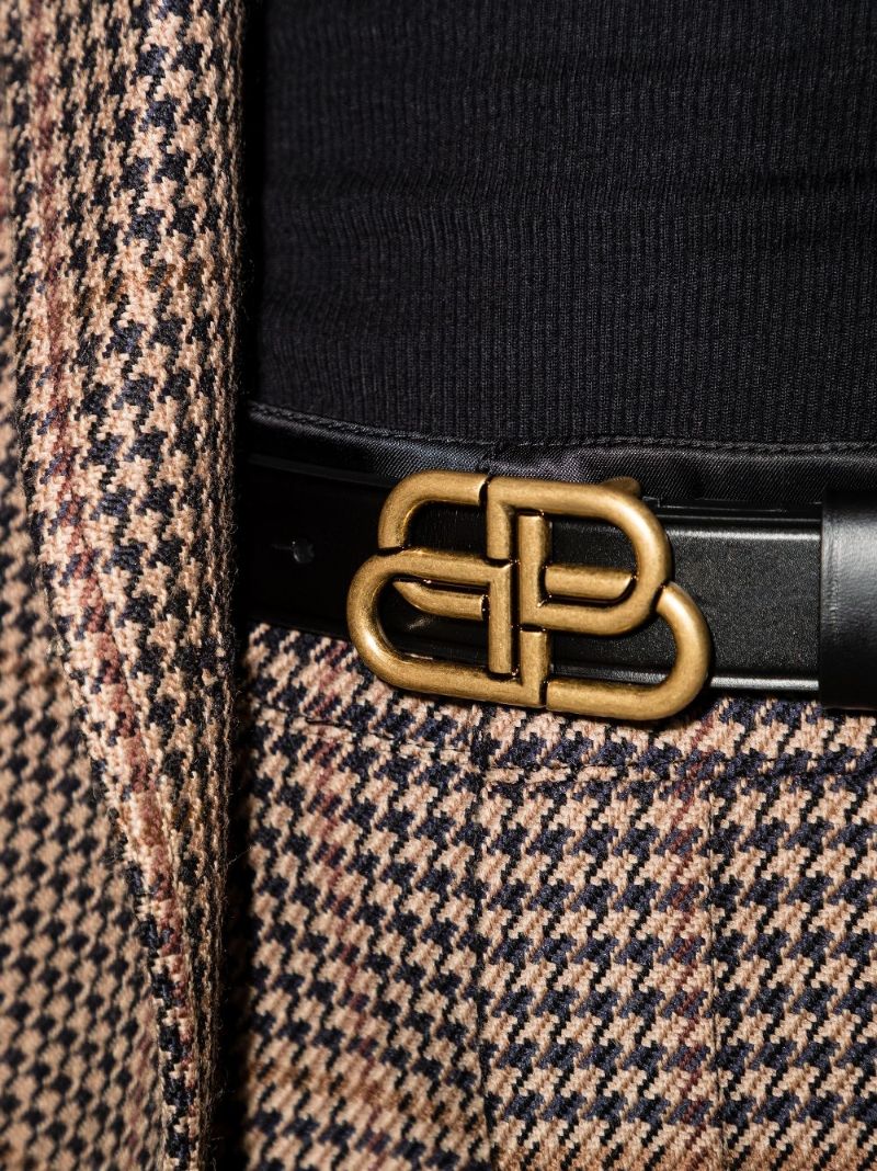 Black Bb Logo Leather Belt
