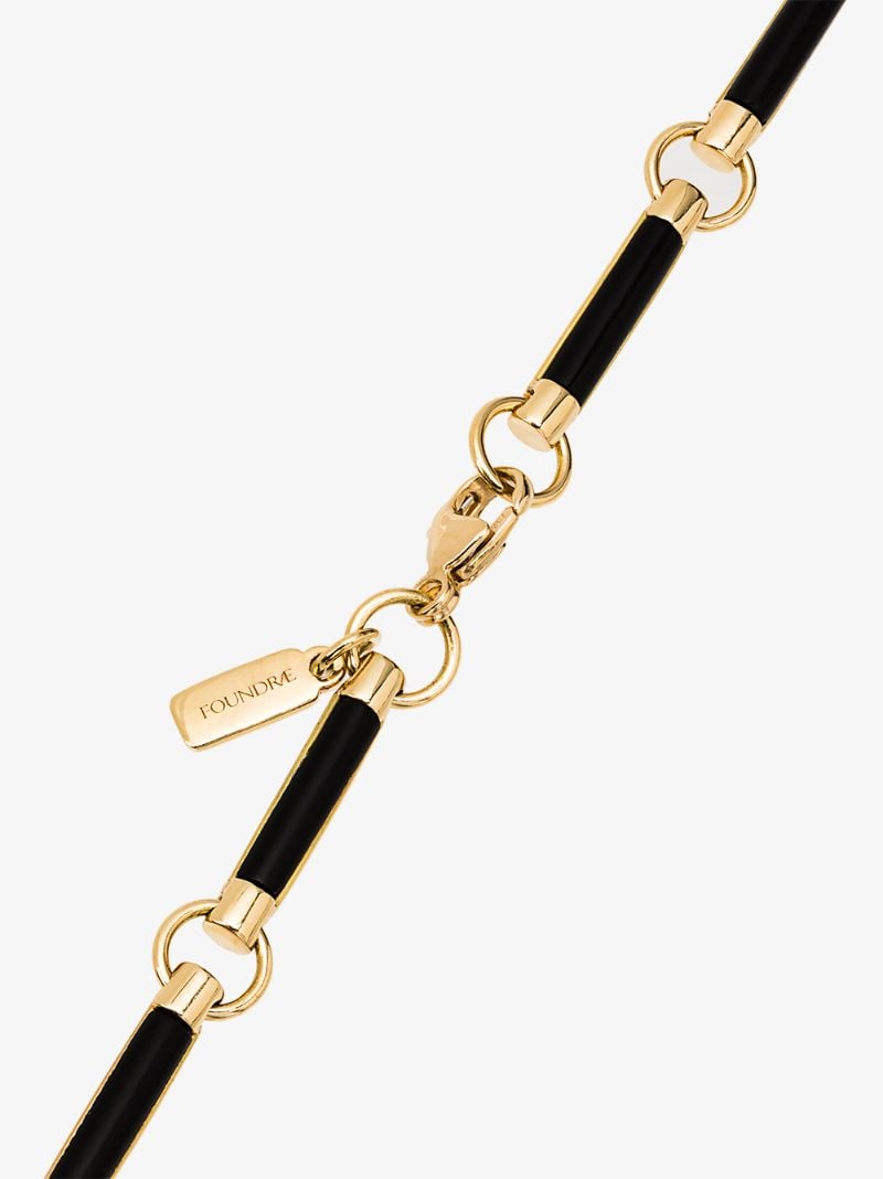 18k Yellow Gold Onyx Element Chain Necklace