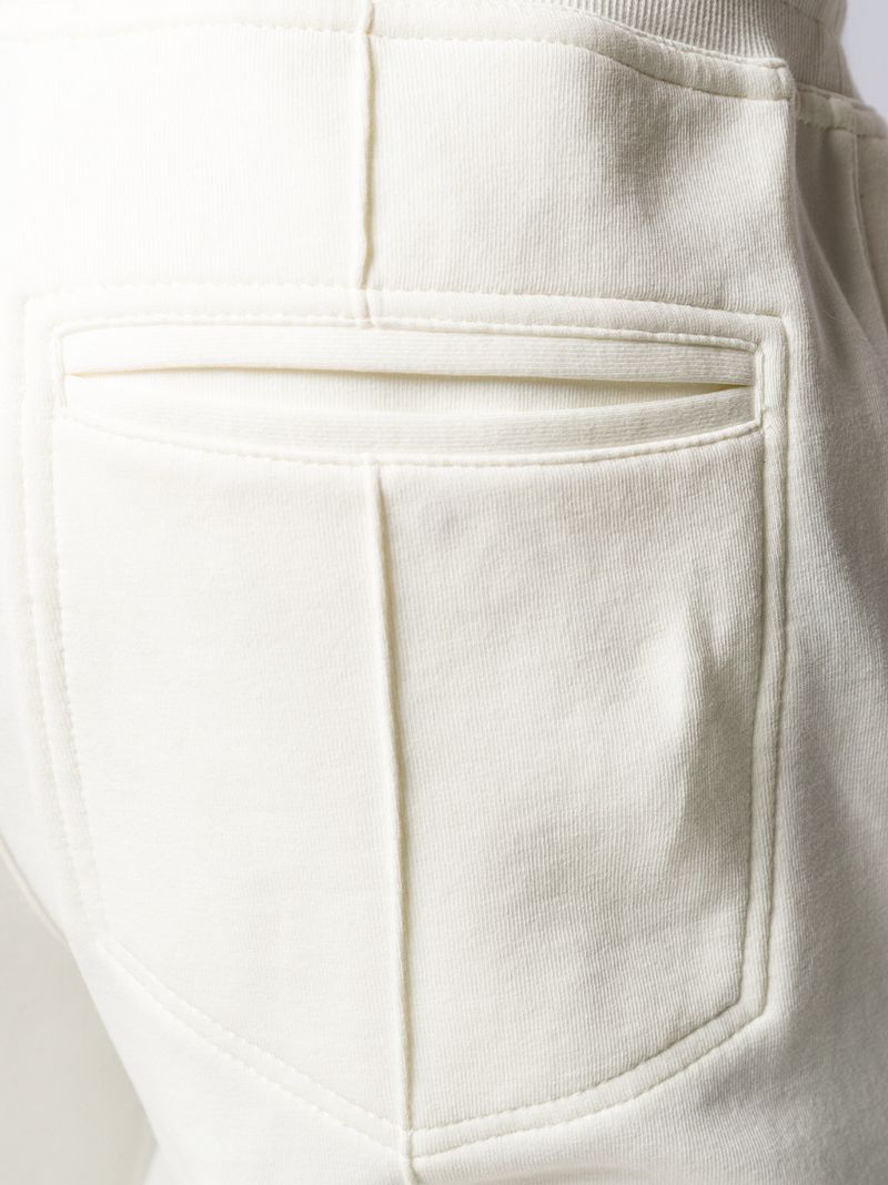 White Zipped-cuffs Cotton Track Pants
