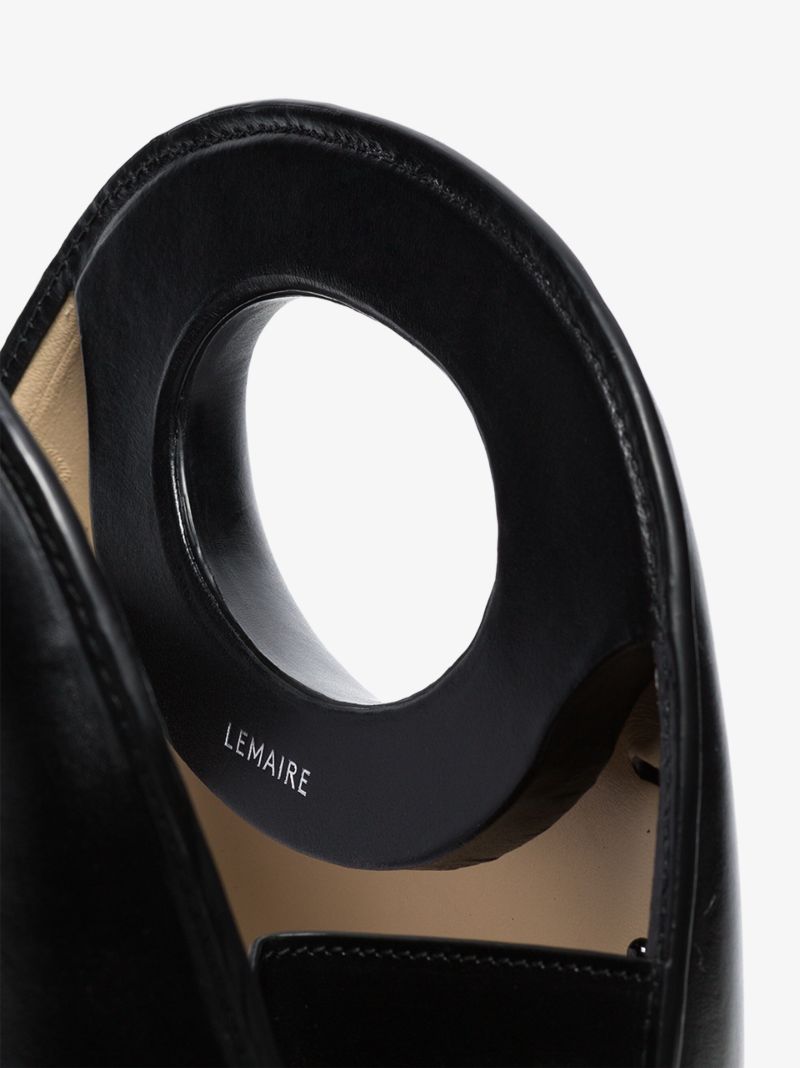 Black Egg Hard Leather Tote Bag