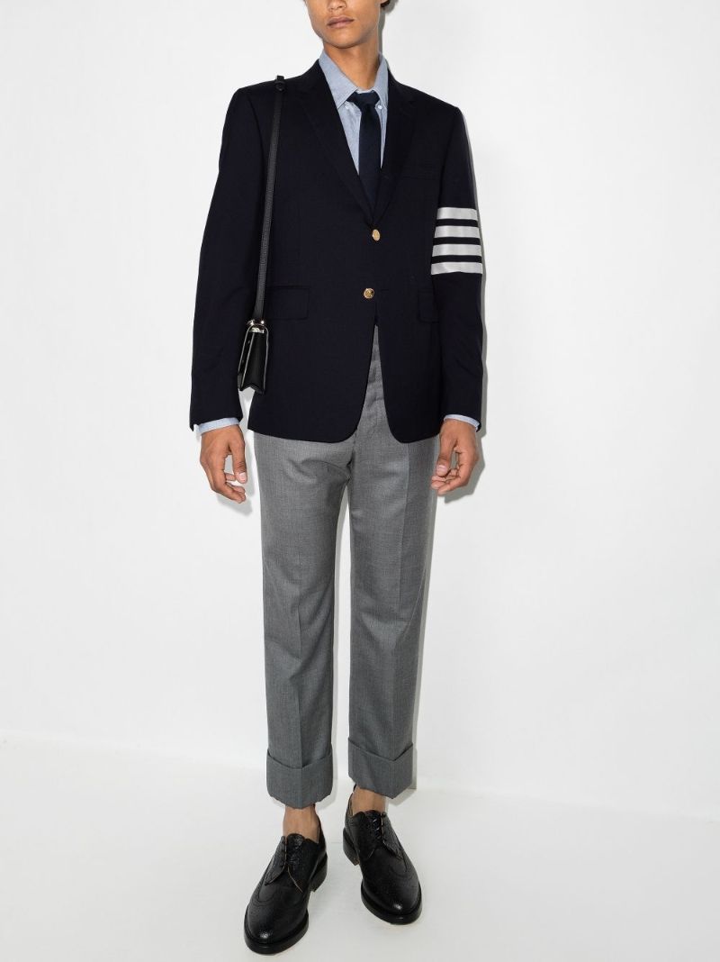 Blue 4-bar Stripe Wool Blazer