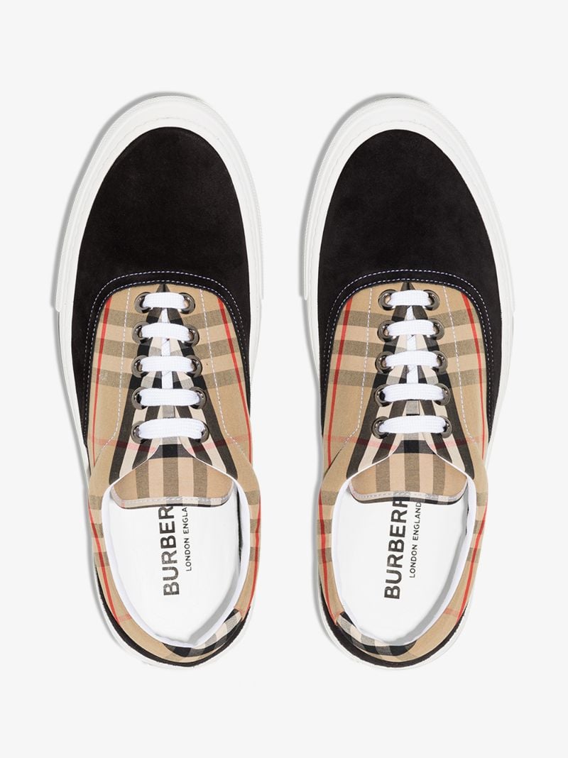 Beige and Black Wilson Vintage Check Sneakers