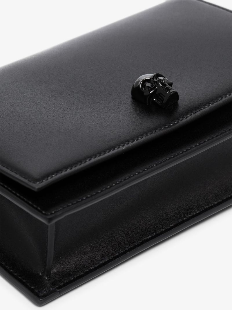 Black Mini Skull Leather Cross Body Bag