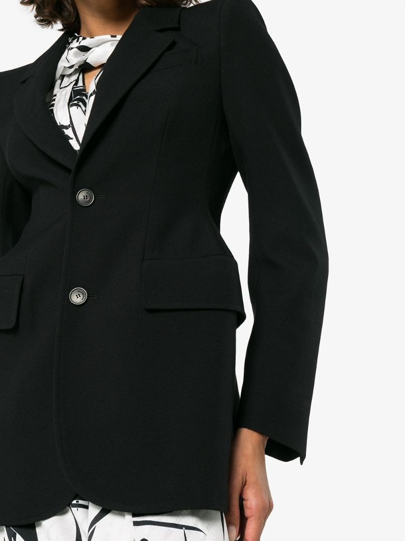 Black Hourglass Virgin Wool Blazer