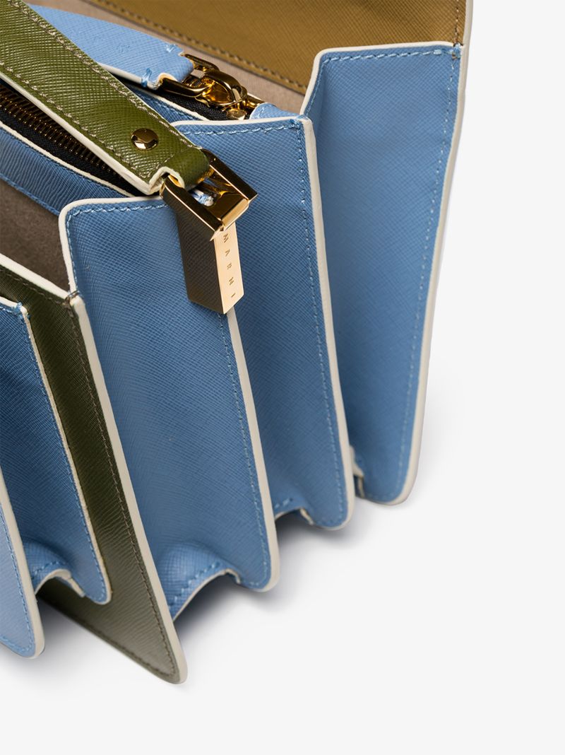 Blue and Khaki Trunk Shoulder Bag