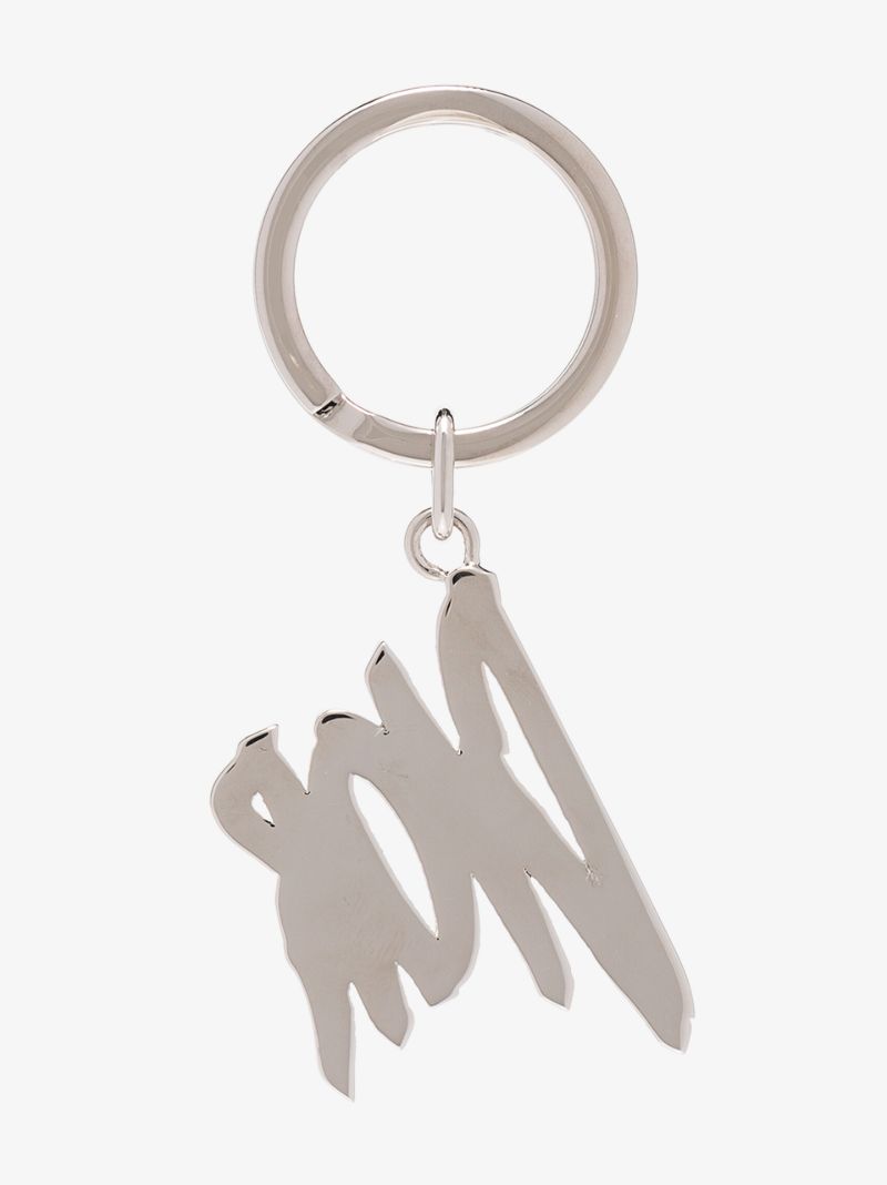 Silver Tone Brass Logo Keyring
