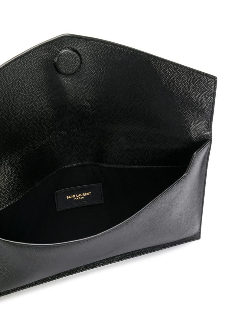 Black Uptown Leather Clutch Bag