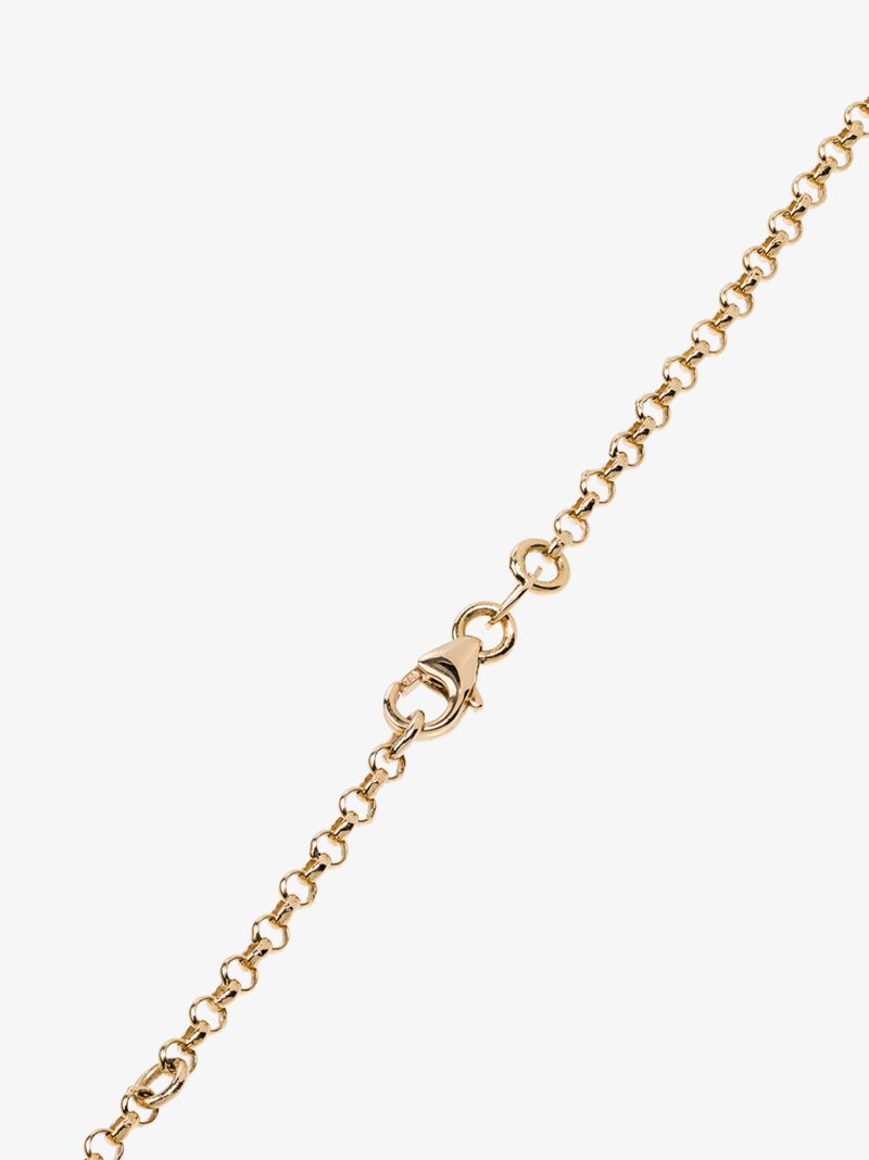 18k Yellow Gold Round Chain Rooster Necklace
